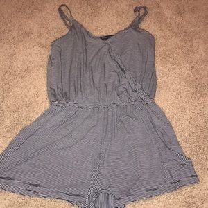 AEO navy striped romper